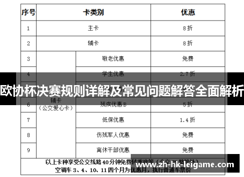 欧协杯决赛规则详解及常见问题解答全面解析